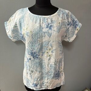 Linen Floral Women's Top